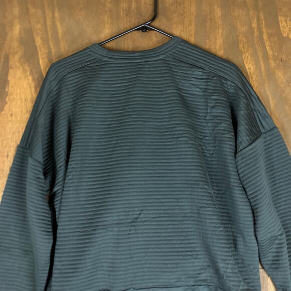 Nike Womens Sweatshirt Dark Gray Long Sleeve Dri Fit Ribbed Stretch Large - Picture 11 of 12